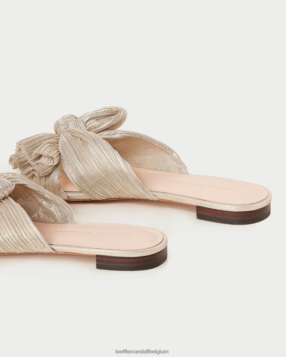 chaussures Loeffler Randall toboggan à nœud plissé Daphné platine femmes 04V42L100