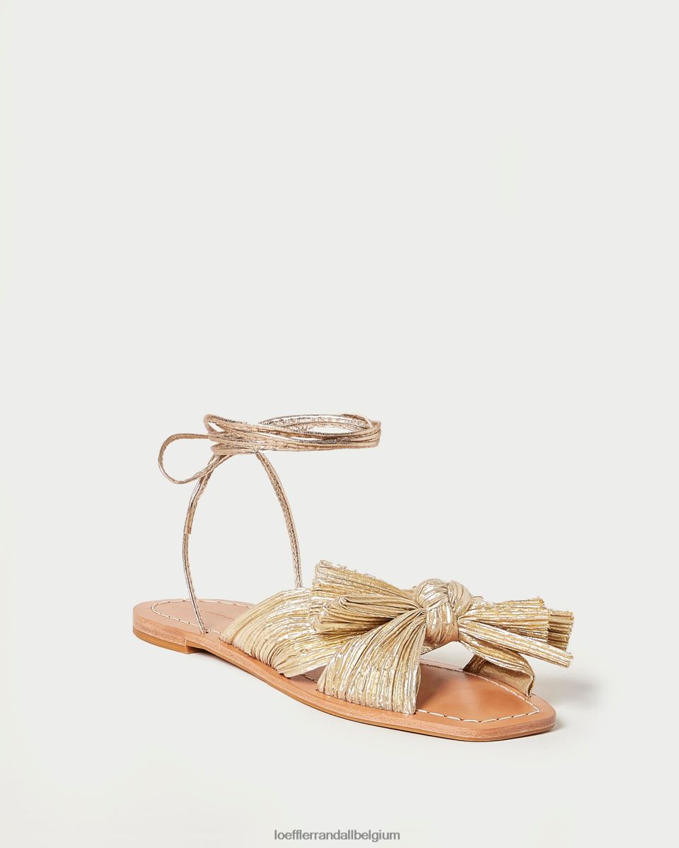 chaussures Loeffler Randall toboggan à nœud plissé pivoine or femmes 04V42L103