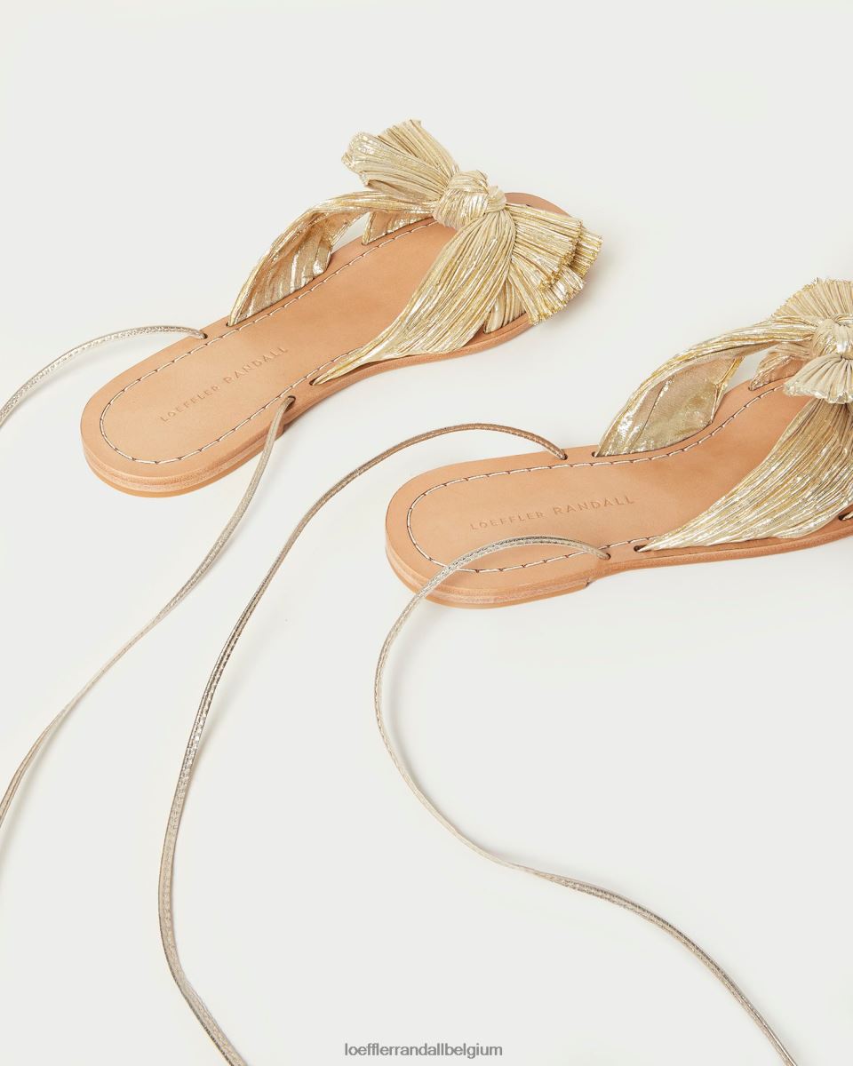 chaussures Loeffler Randall toboggan à nœud plissé pivoine or femmes 04V42L103