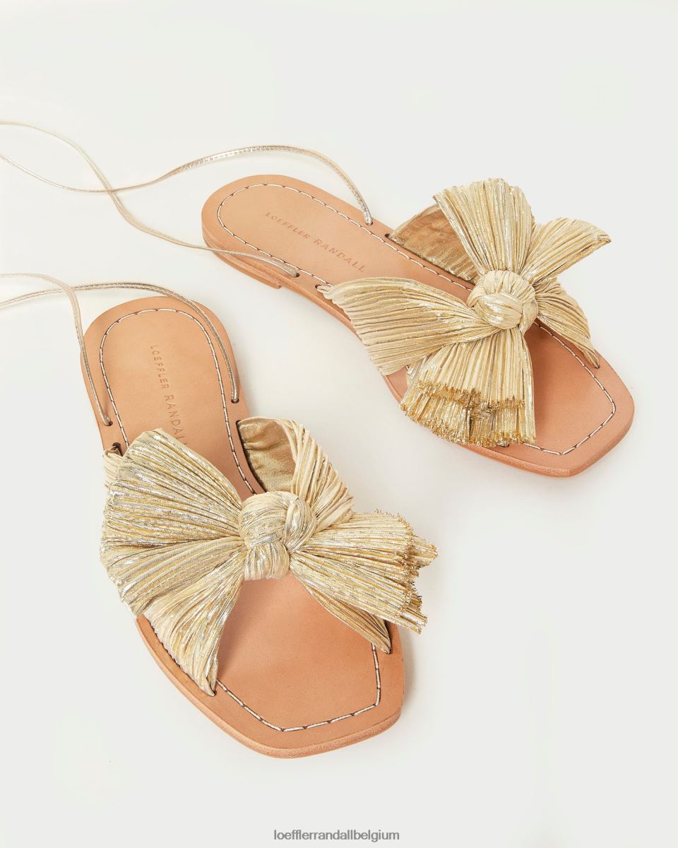 chaussures Loeffler Randall toboggan à nœud plissé pivoine or femmes 04V42L103