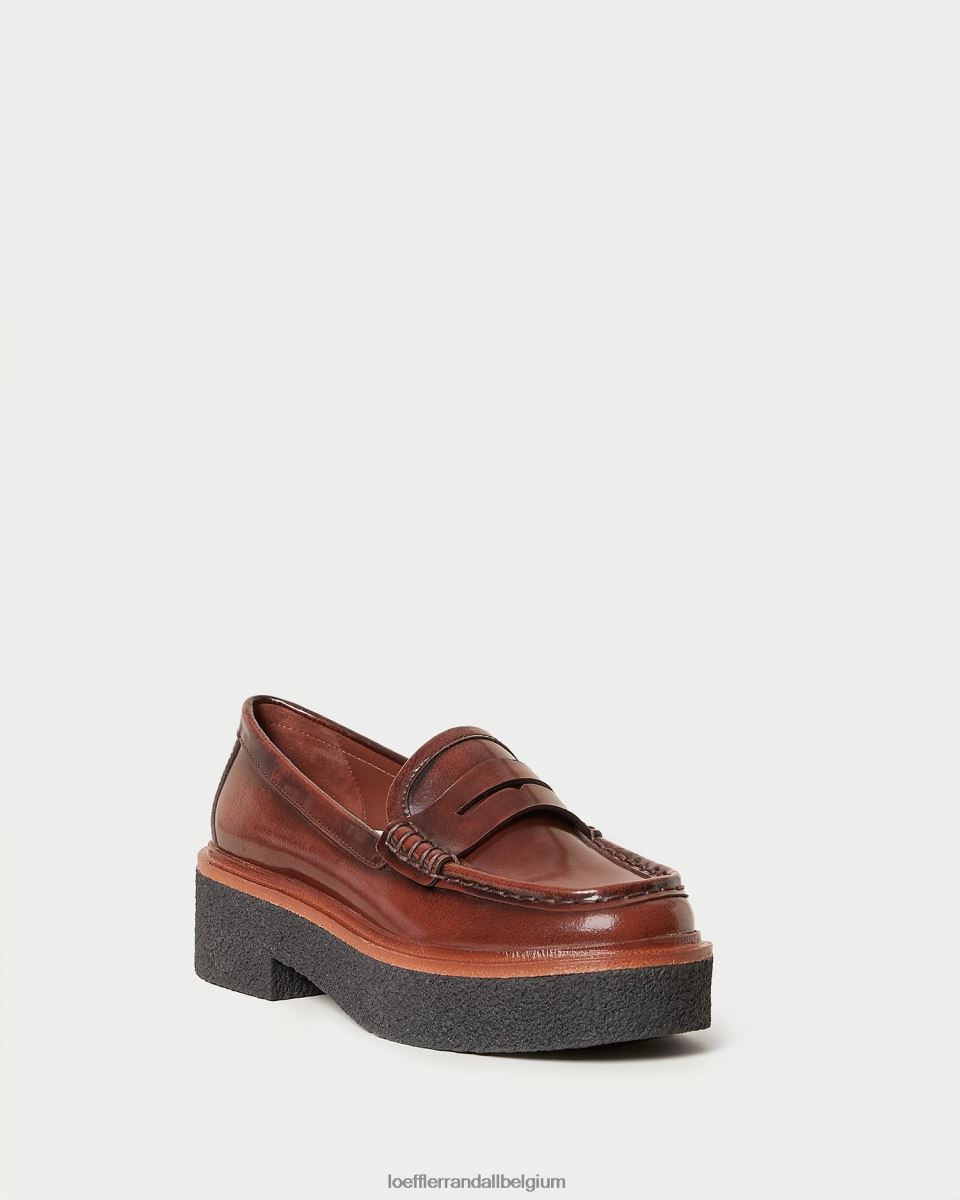 chaussures Loeffler Randall mocassins à plateforme rikki brun femmes 04V42L312