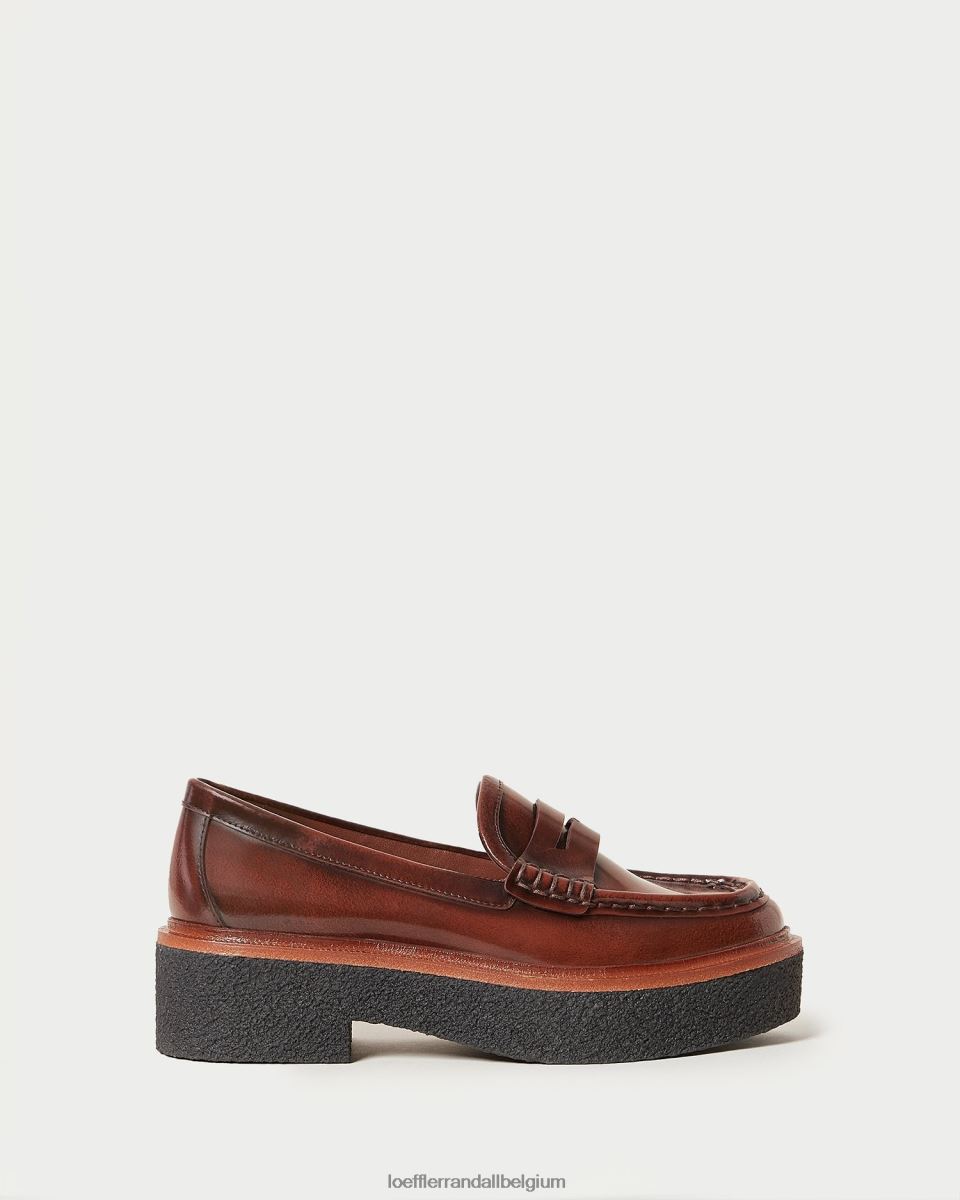 chaussures Loeffler Randall mocassins à plateforme rikki brun femmes 04V42L312