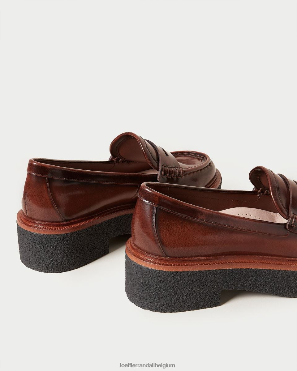 chaussures Loeffler Randall mocassins à plateforme rikki brun femmes 04V42L312