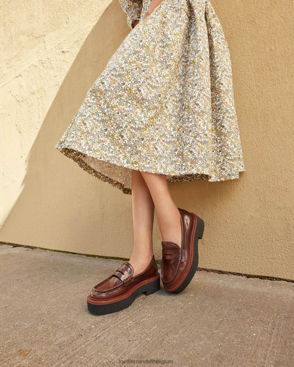 chaussures Loeffler Randall mocassins à plateforme rikki brun femmes 04V42L312