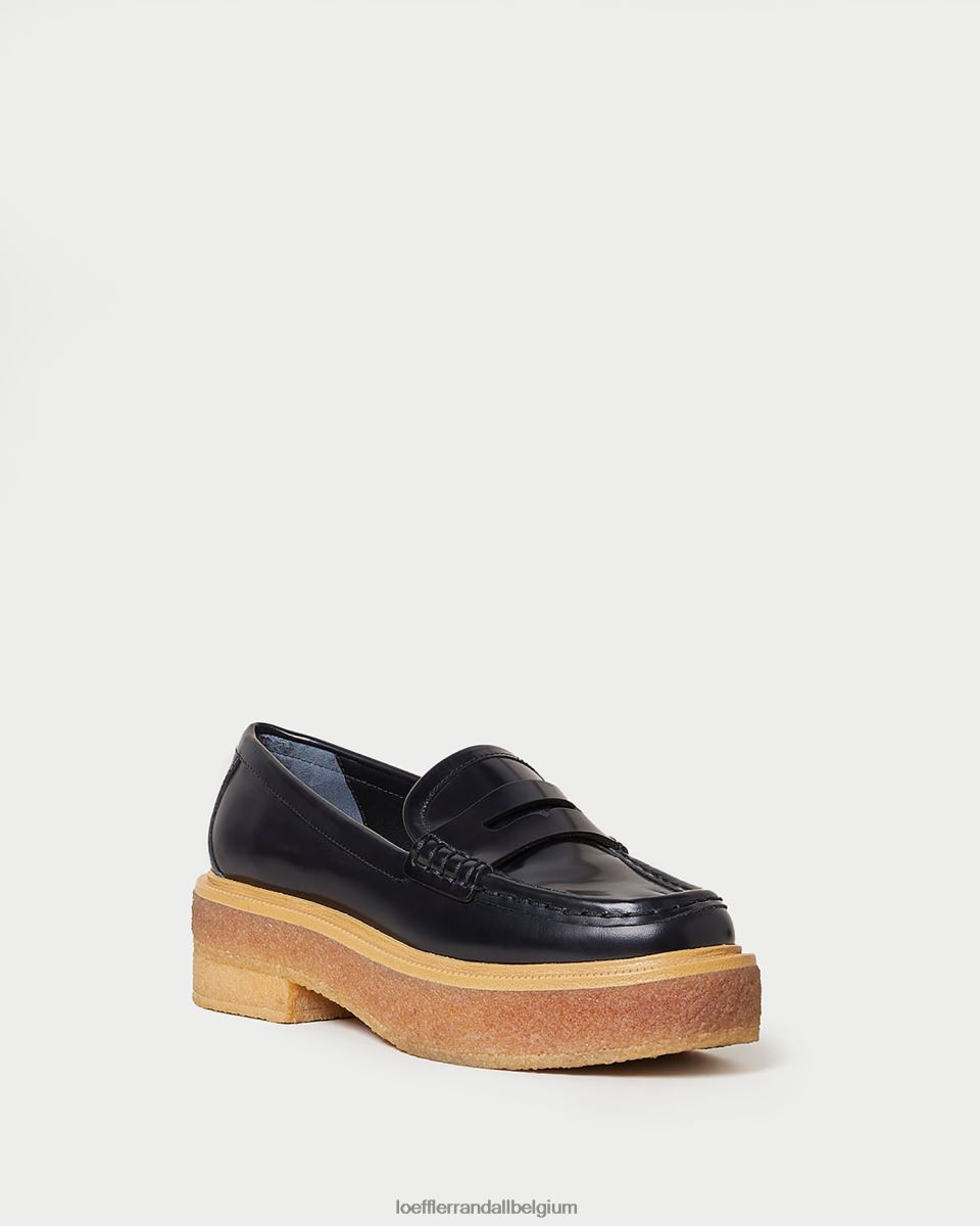 chaussures Loeffler Randall mocassins à plateforme rikki noir femmes 04V42L311