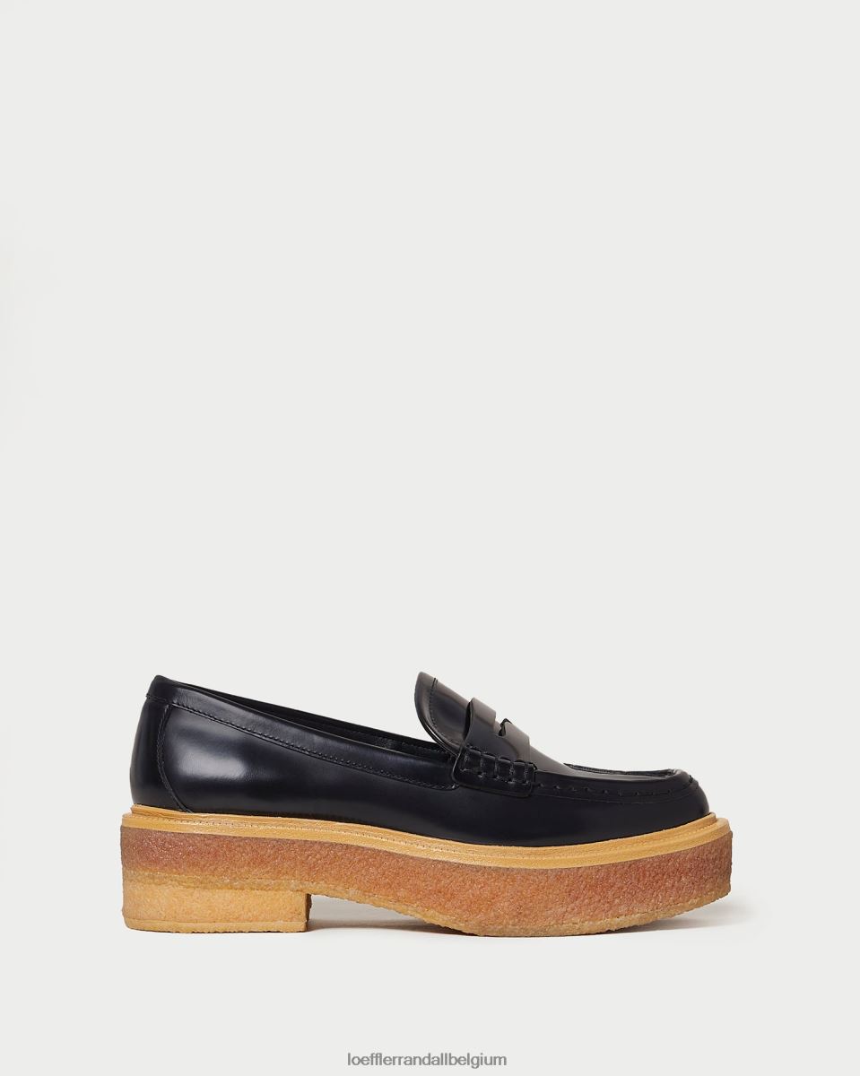 chaussures Loeffler Randall mocassins à plateforme rikki noir femmes 04V42L311