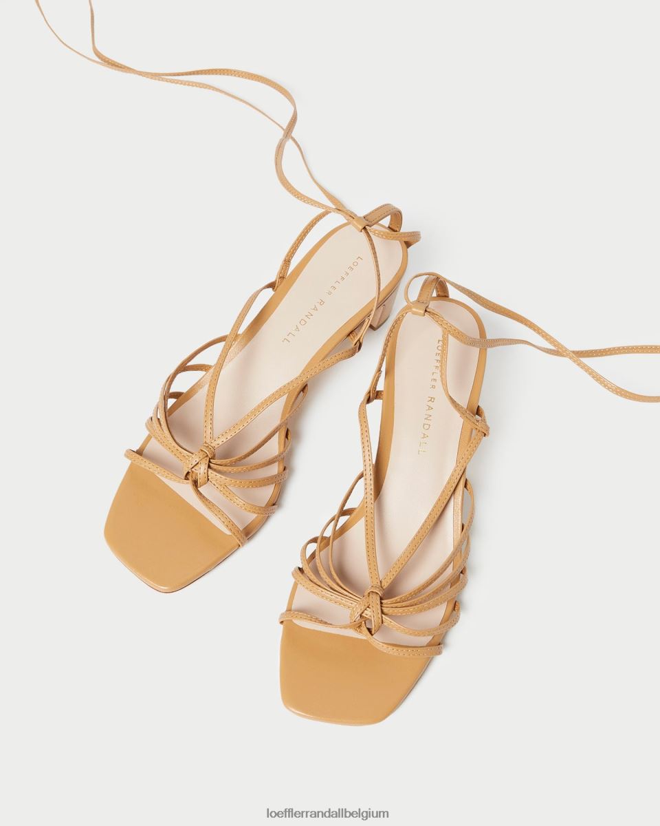 chaussures Loeffler Randall lola noeud à lacets mi-talon Miel femmes 04V42L97