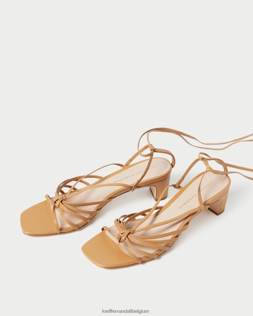 chaussures Loeffler Randall lola noeud à lacets mi-talon Miel femmes 04V42L97