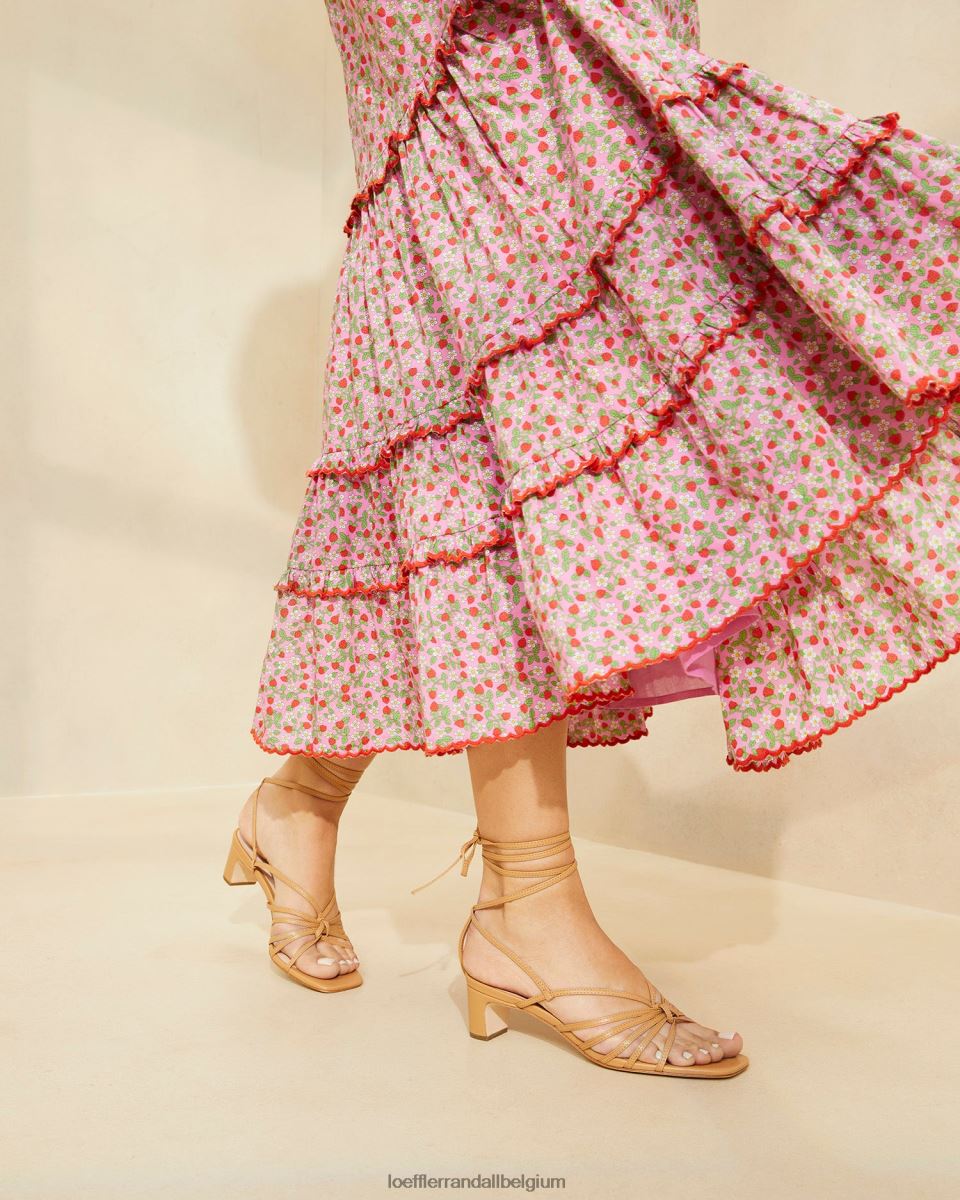 chaussures Loeffler Randall lola noeud à lacets mi-talon Miel femmes 04V42L97