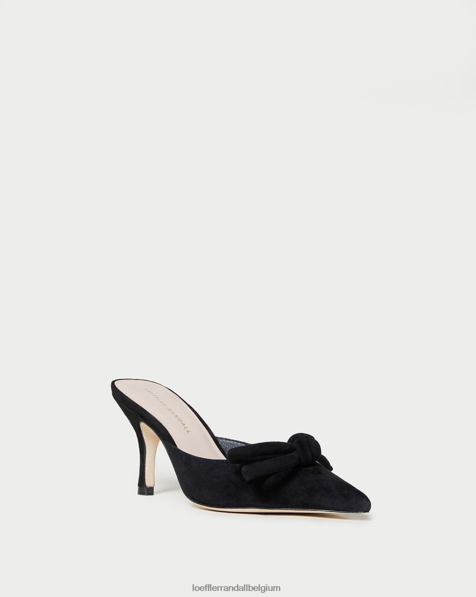 chaussures Loeffler Randall mule chaton à nœud amyra noir femmes 04V42L57