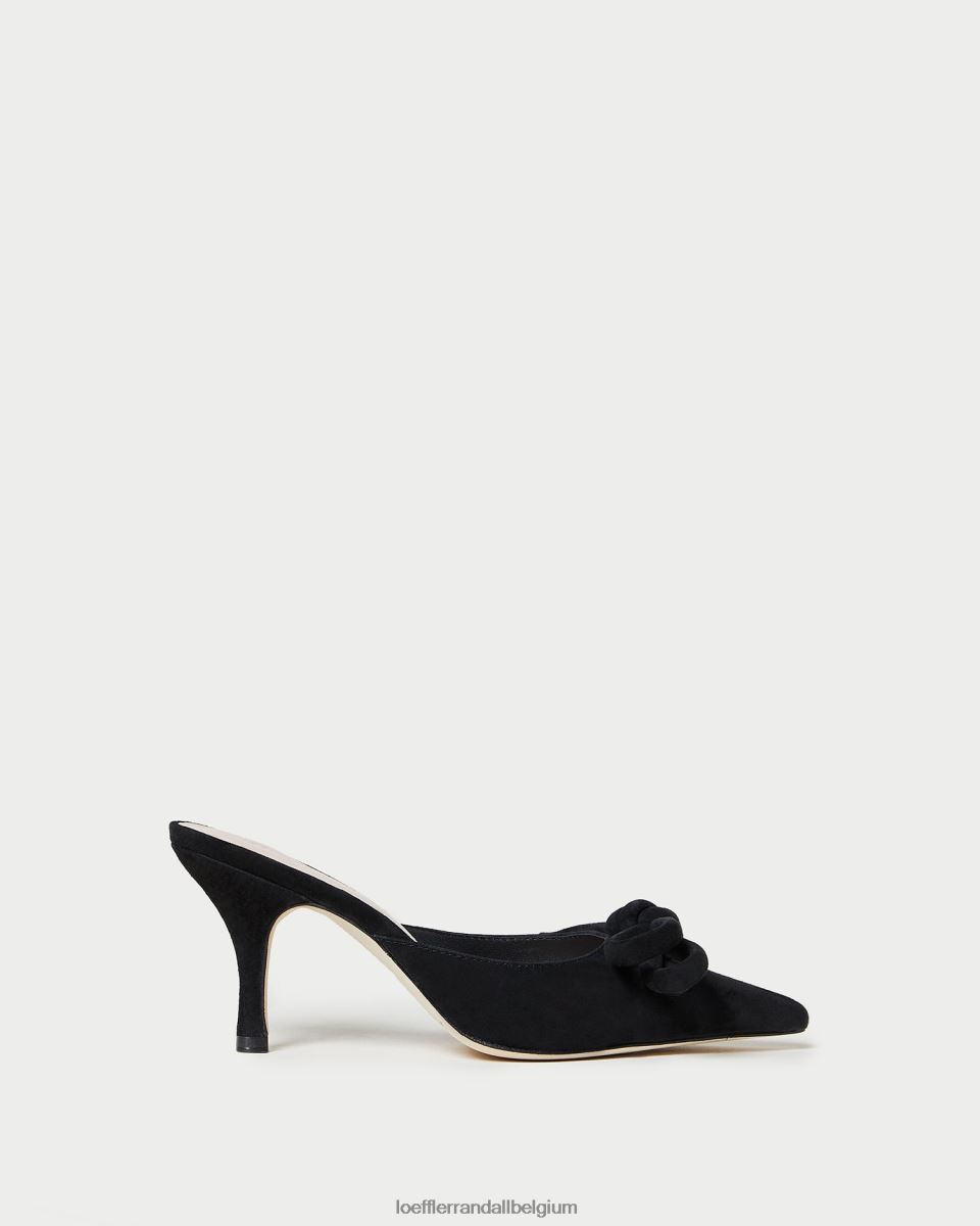chaussures Loeffler Randall mule chaton à nœud amyra noir femmes 04V42L57