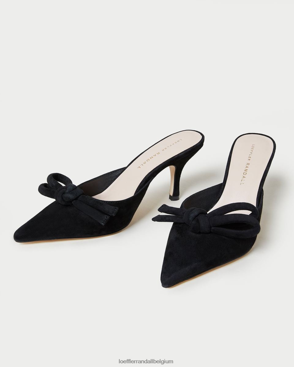 chaussures Loeffler Randall mule chaton à nœud amyra noir femmes 04V42L57