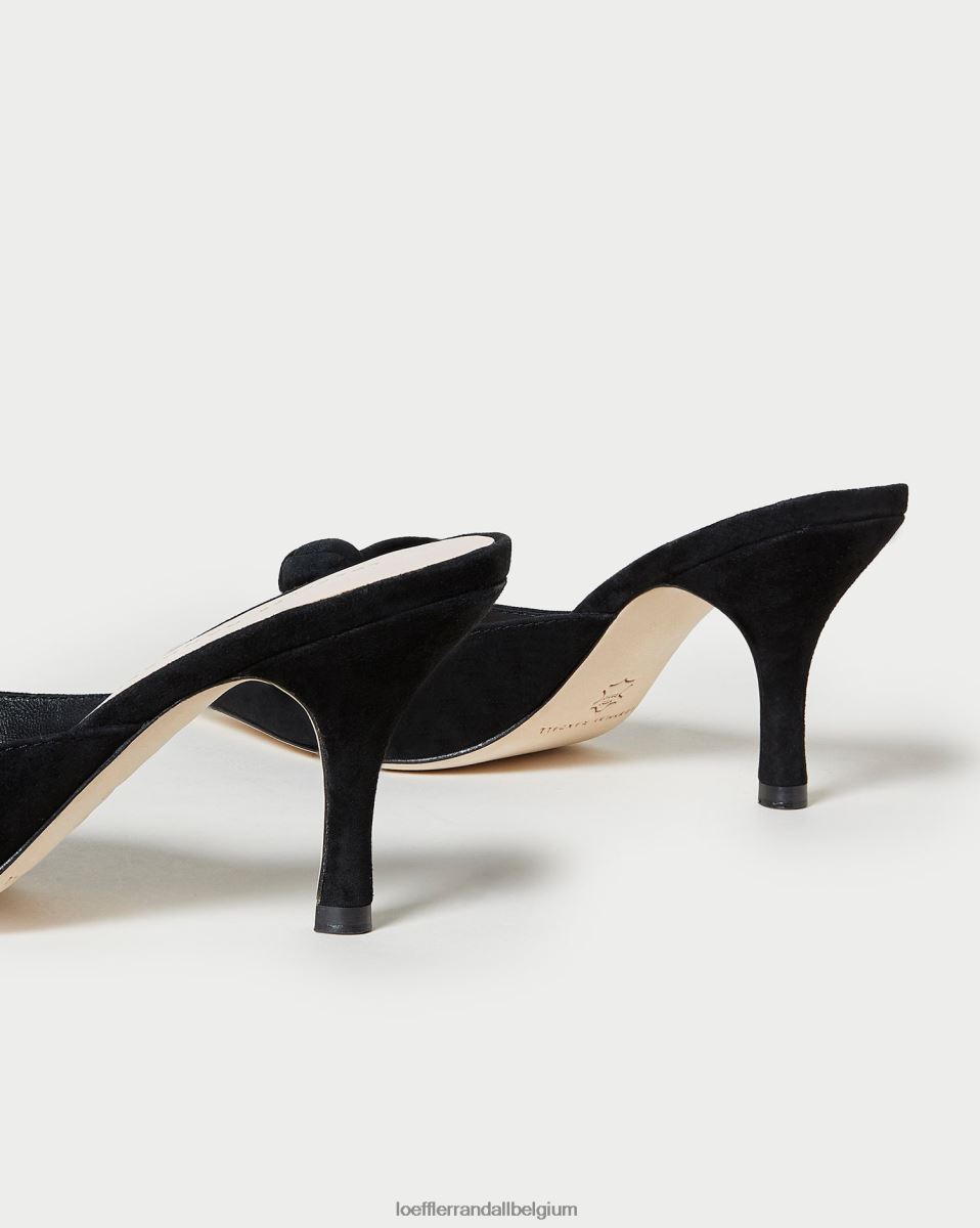 chaussures Loeffler Randall mule chaton à nœud amyra noir femmes 04V42L57