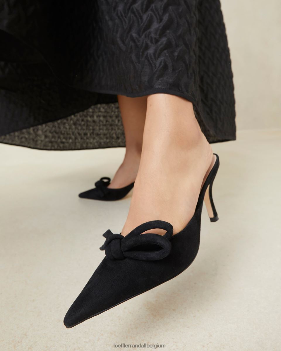 chaussures Loeffler Randall mule chaton à nœud amyra noir femmes 04V42L57