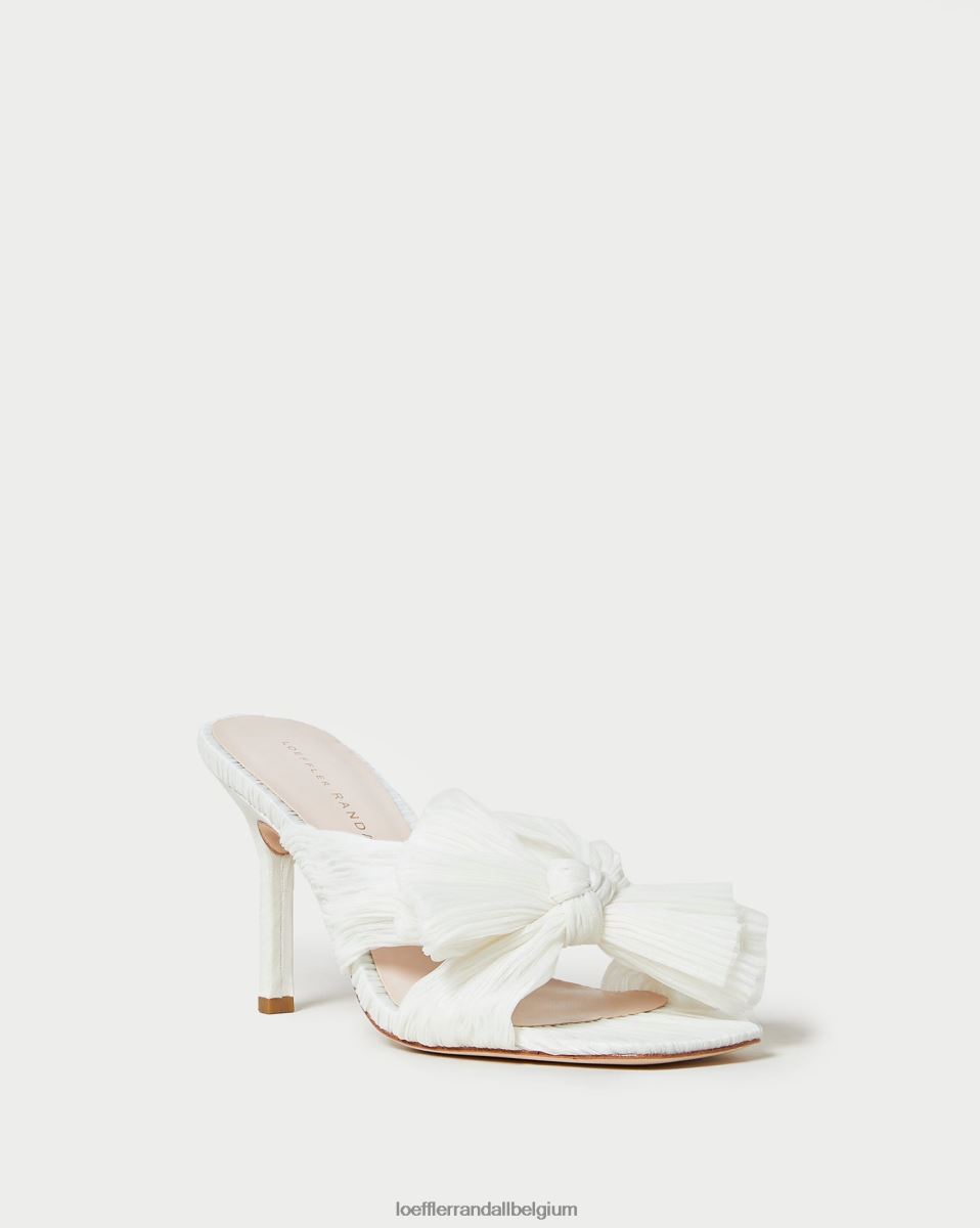 chaussures Loeffler Randall mule à nœud plissé Claudia perle femmes 04V42L73