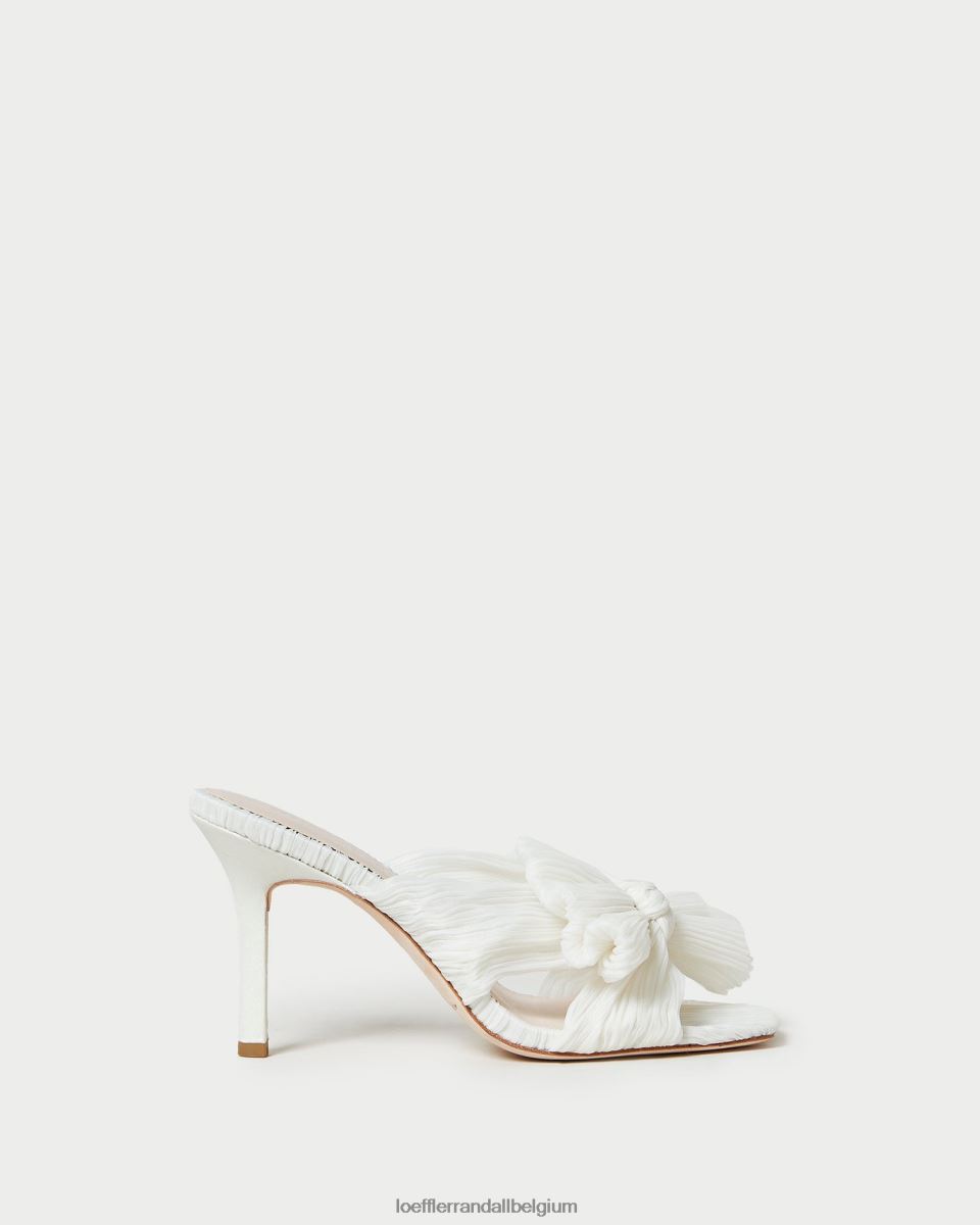chaussures Loeffler Randall mule à nœud plissé Claudia perle femmes 04V42L73