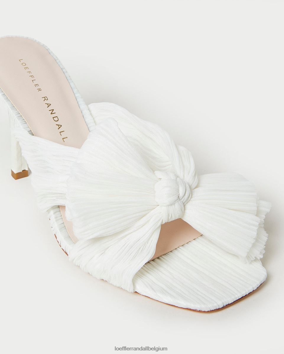 chaussures Loeffler Randall mule à nœud plissé Claudia perle femmes 04V42L73