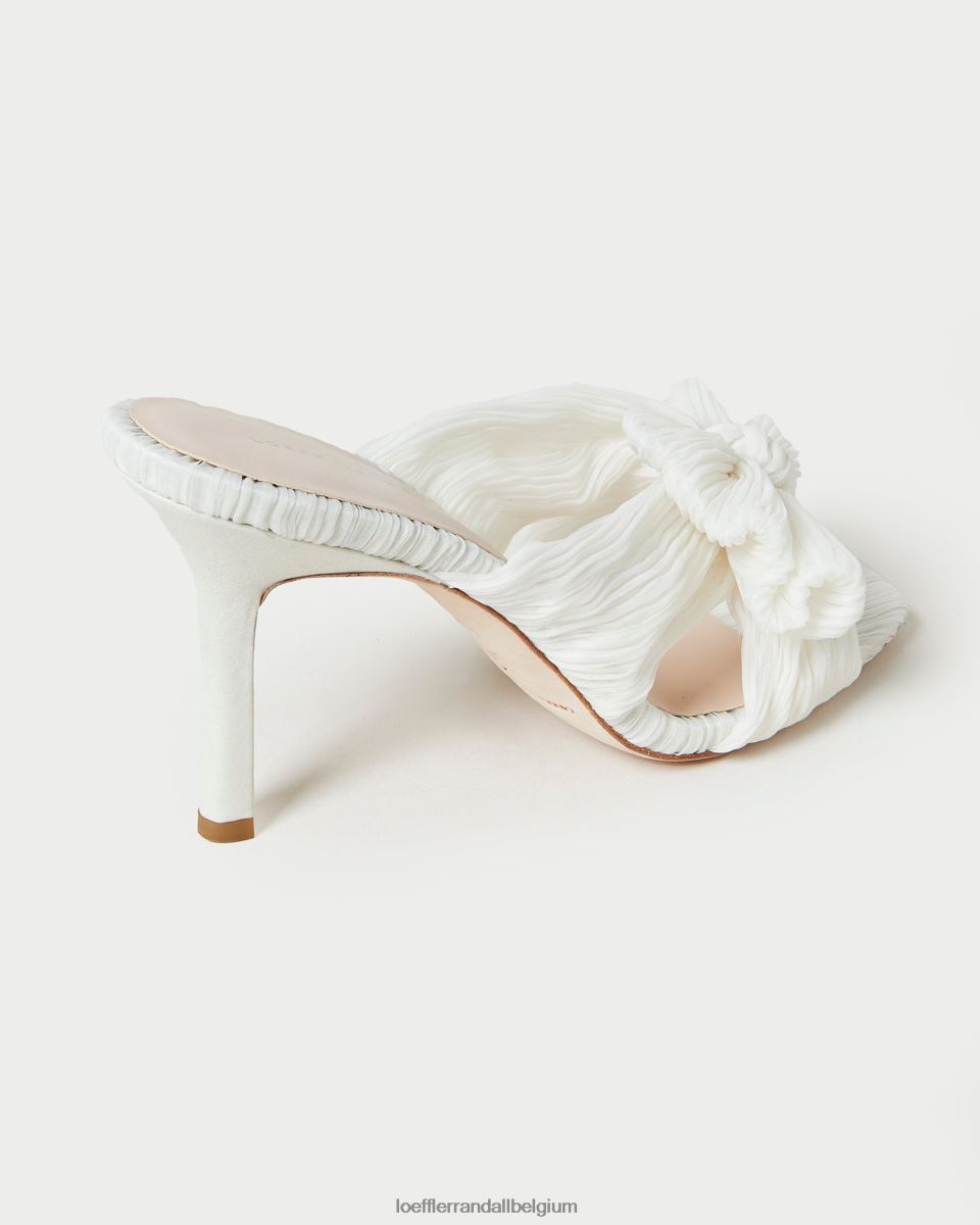 chaussures Loeffler Randall mule à nœud plissé Claudia perle femmes 04V42L73