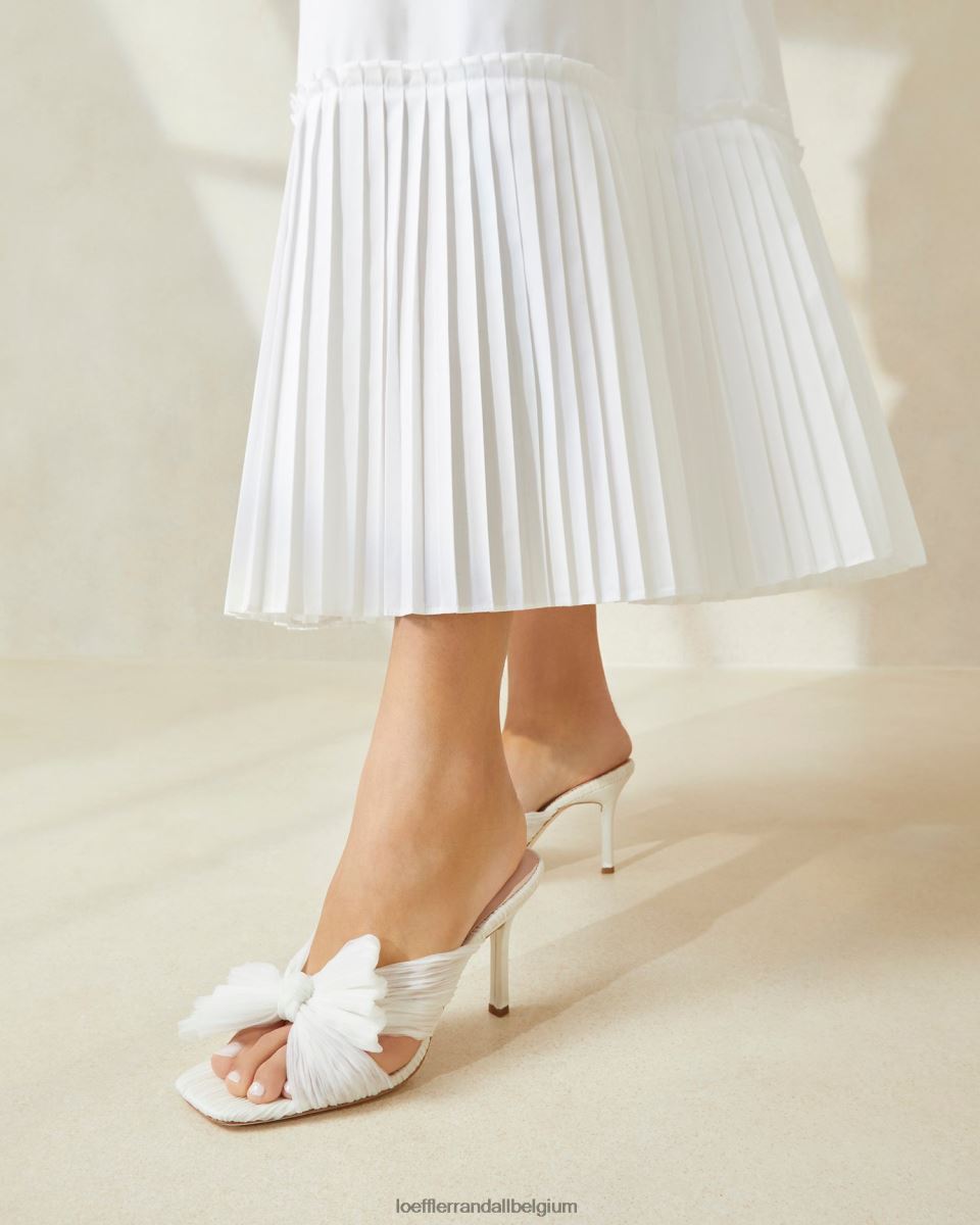 chaussures Loeffler Randall mule à nœud plissé Claudia perle femmes 04V42L73