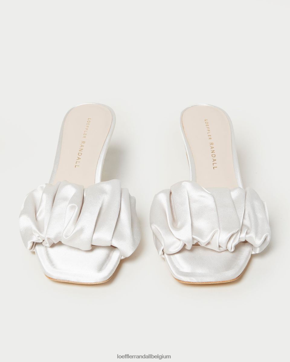 chaussures Loeffler Randall mule à petit talon bianca crème femmes 04V42L65