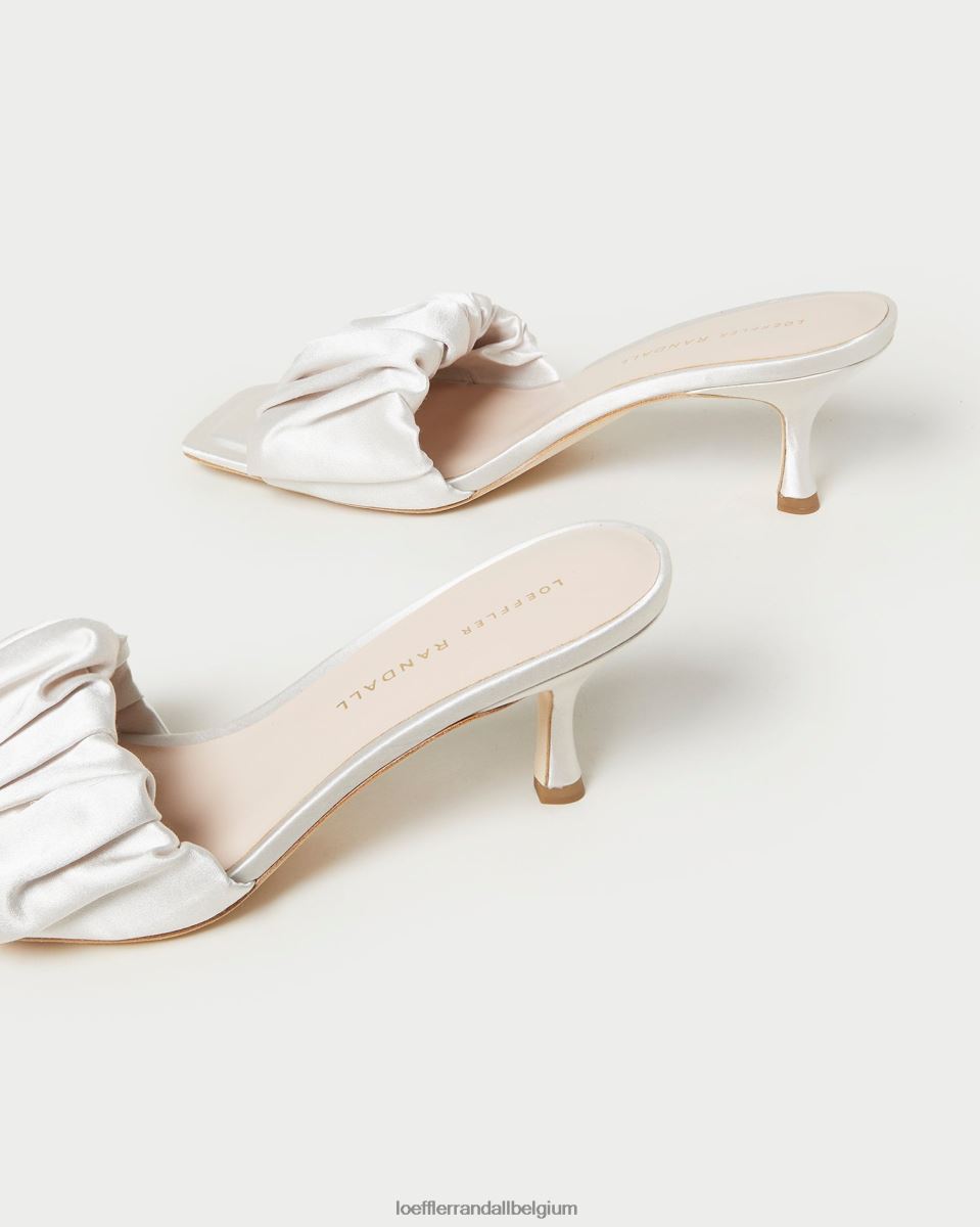 chaussures Loeffler Randall mule à petit talon bianca crème femmes 04V42L65