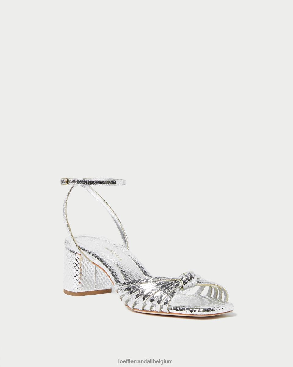 chaussures Loeffler Randall nœud olivia mi-talon argent femmes 04V42L74