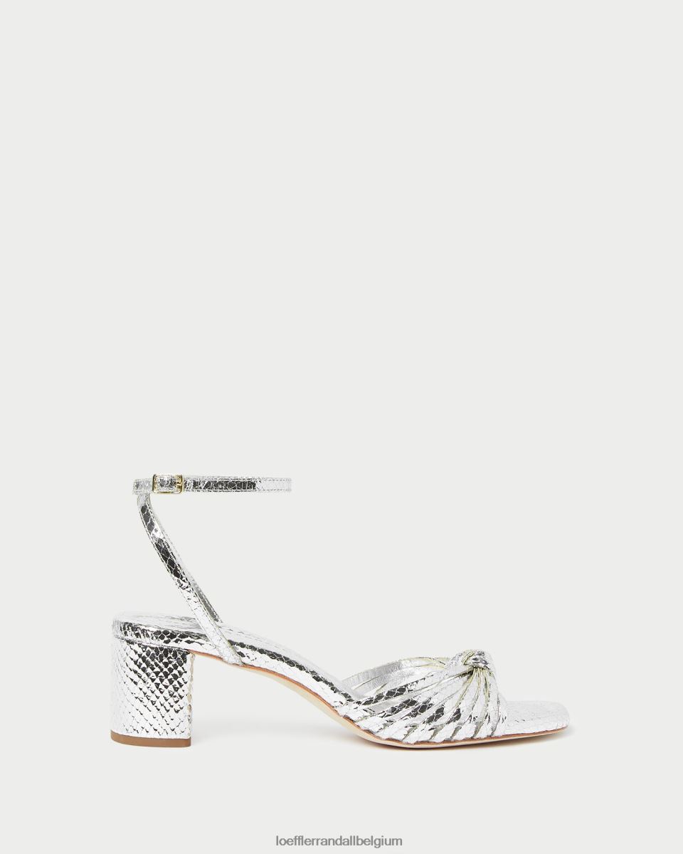 chaussures Loeffler Randall nœud olivia mi-talon argent femmes 04V42L74