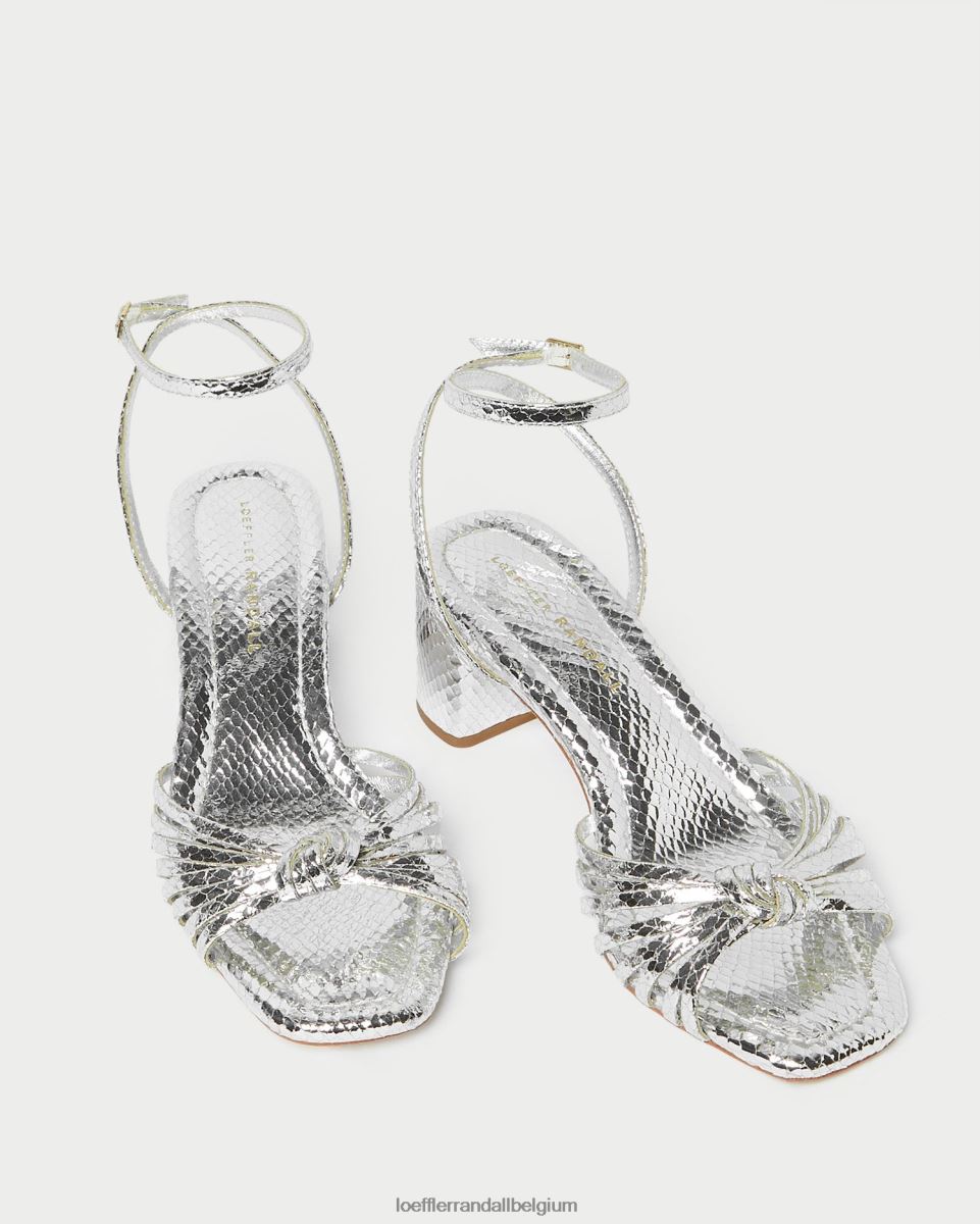 chaussures Loeffler Randall nœud olivia mi-talon argent femmes 04V42L74