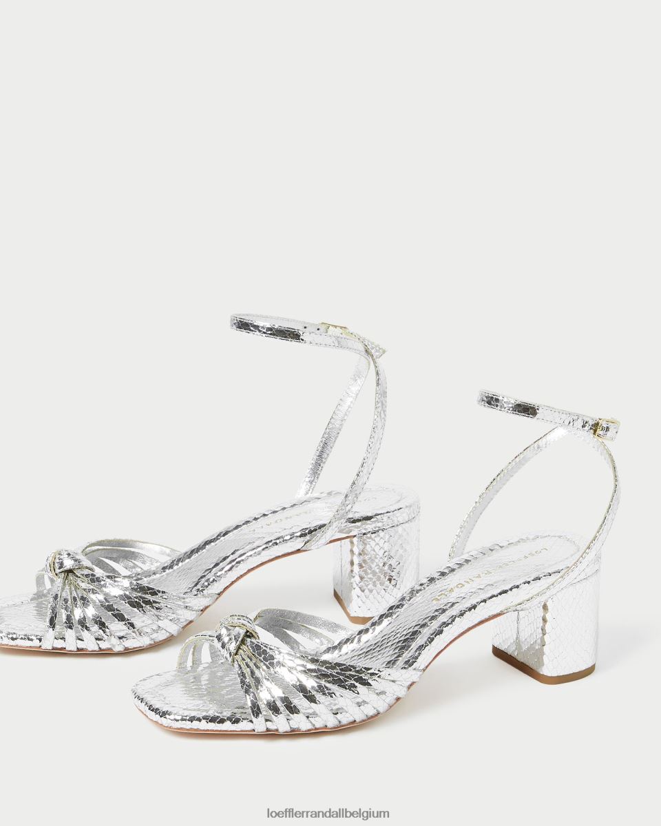chaussures Loeffler Randall nœud olivia mi-talon argent femmes 04V42L74