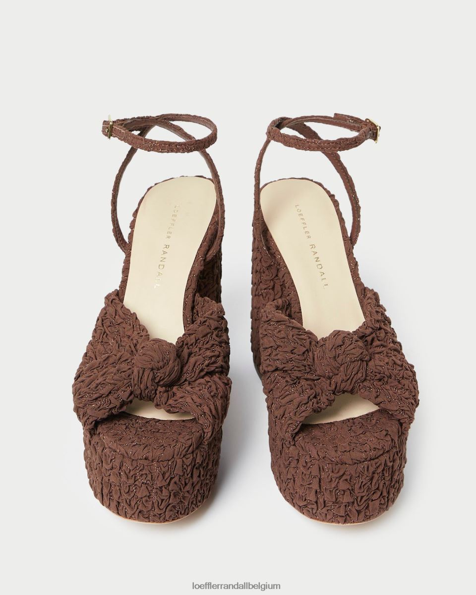 chaussures Loeffler Randall plateforme de nœuds roz cacao femmes 04V42L92