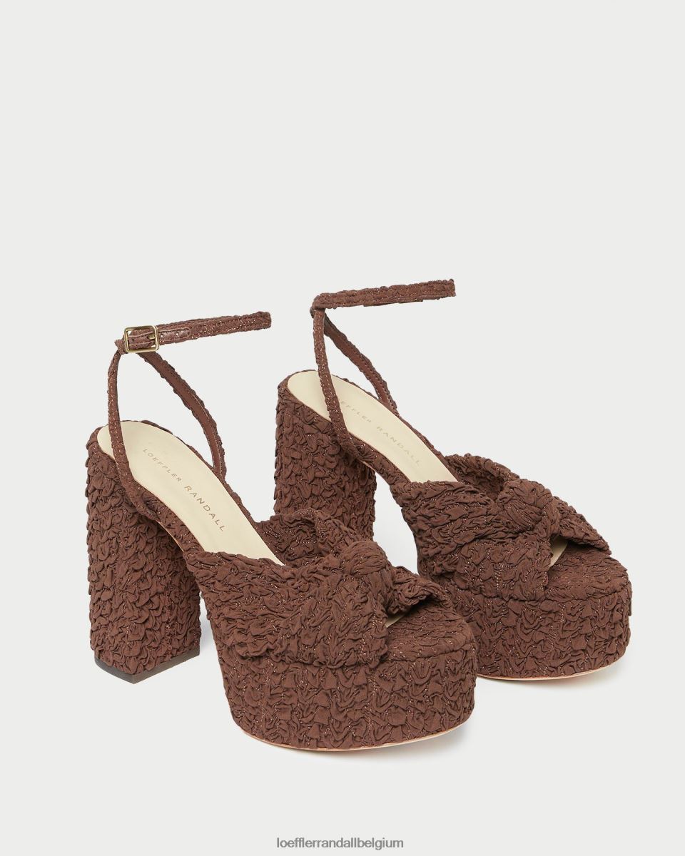 chaussures Loeffler Randall plateforme de nœuds roz cacao femmes 04V42L92