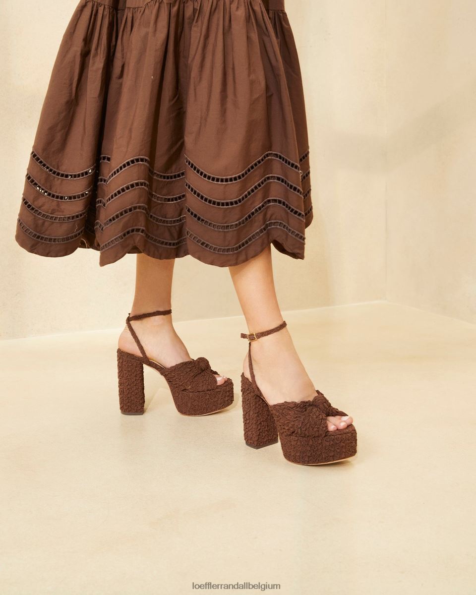 chaussures Loeffler Randall plateforme de nœuds roz cacao femmes 04V42L92