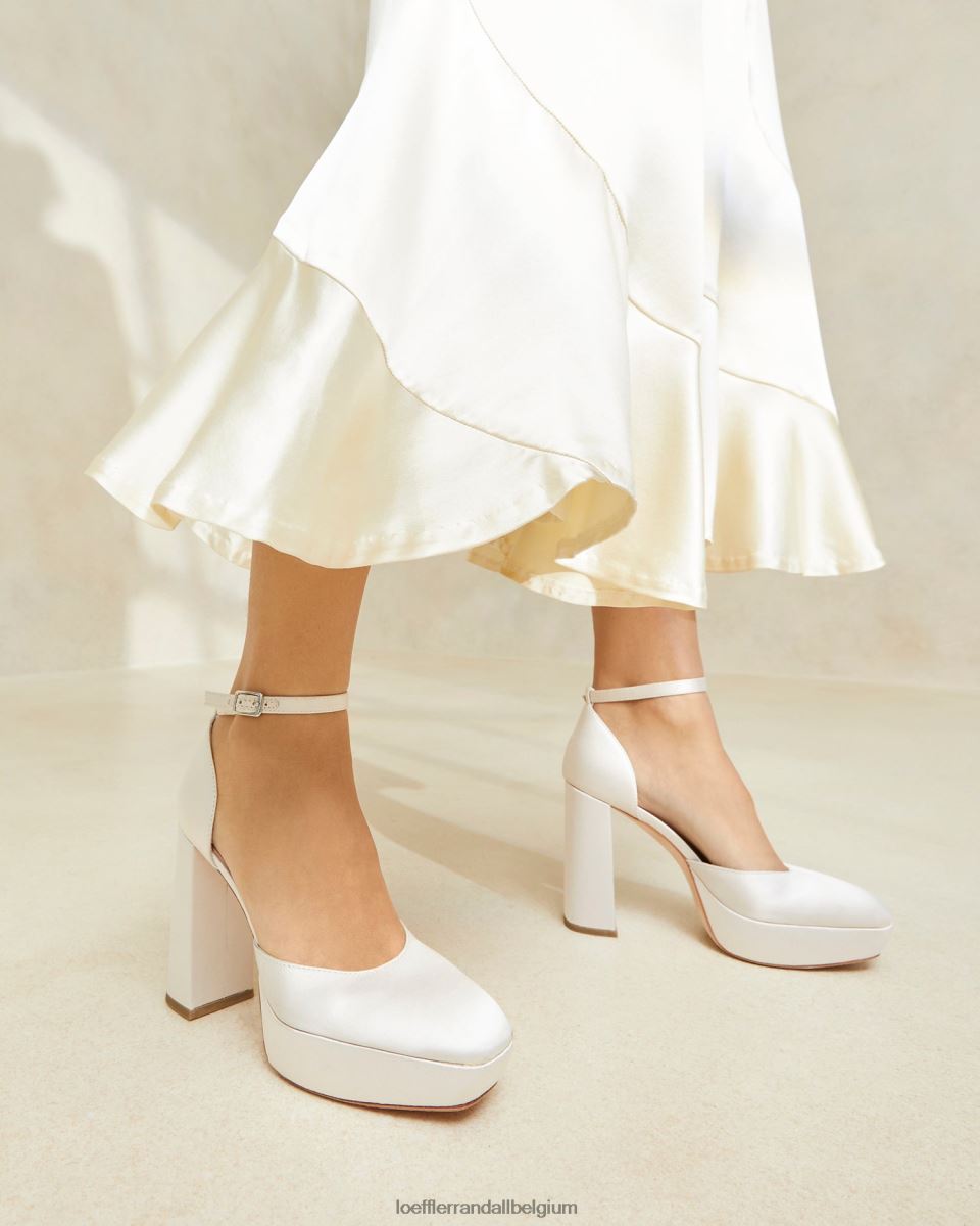 chaussures Loeffler Randall plateforme fermée selina crème femmes 04V42L52