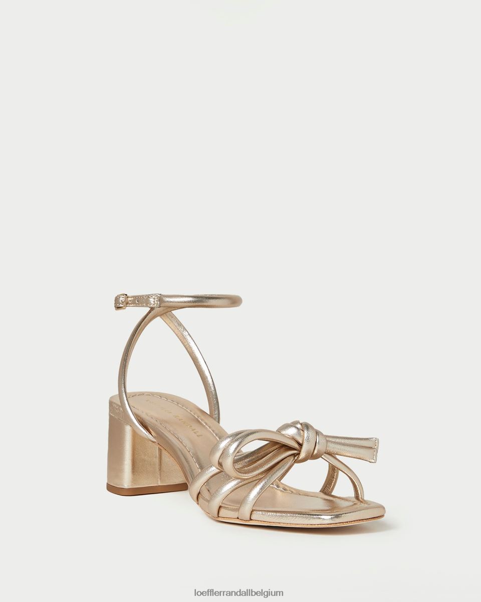 chaussures Loeffler Randall sandale mikel à nœud et talon Champagne femmes 04V42L22