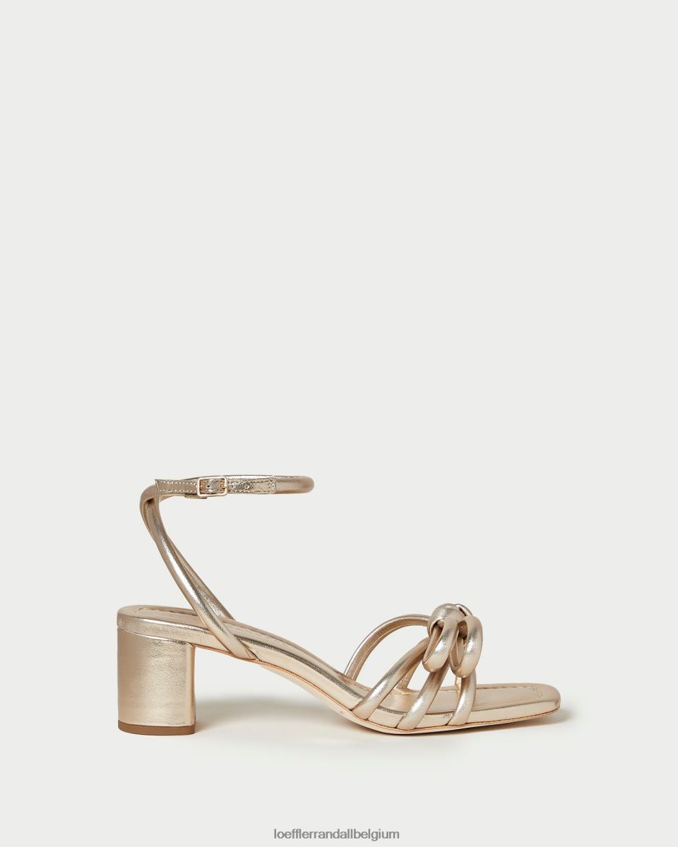 chaussures Loeffler Randall sandale mikel à nœud et talon Champagne femmes 04V42L22
