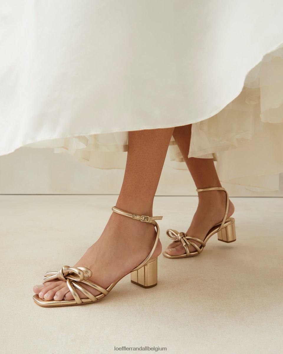 chaussures Loeffler Randall sandale mikel à nœud et talon Champagne femmes 04V42L22