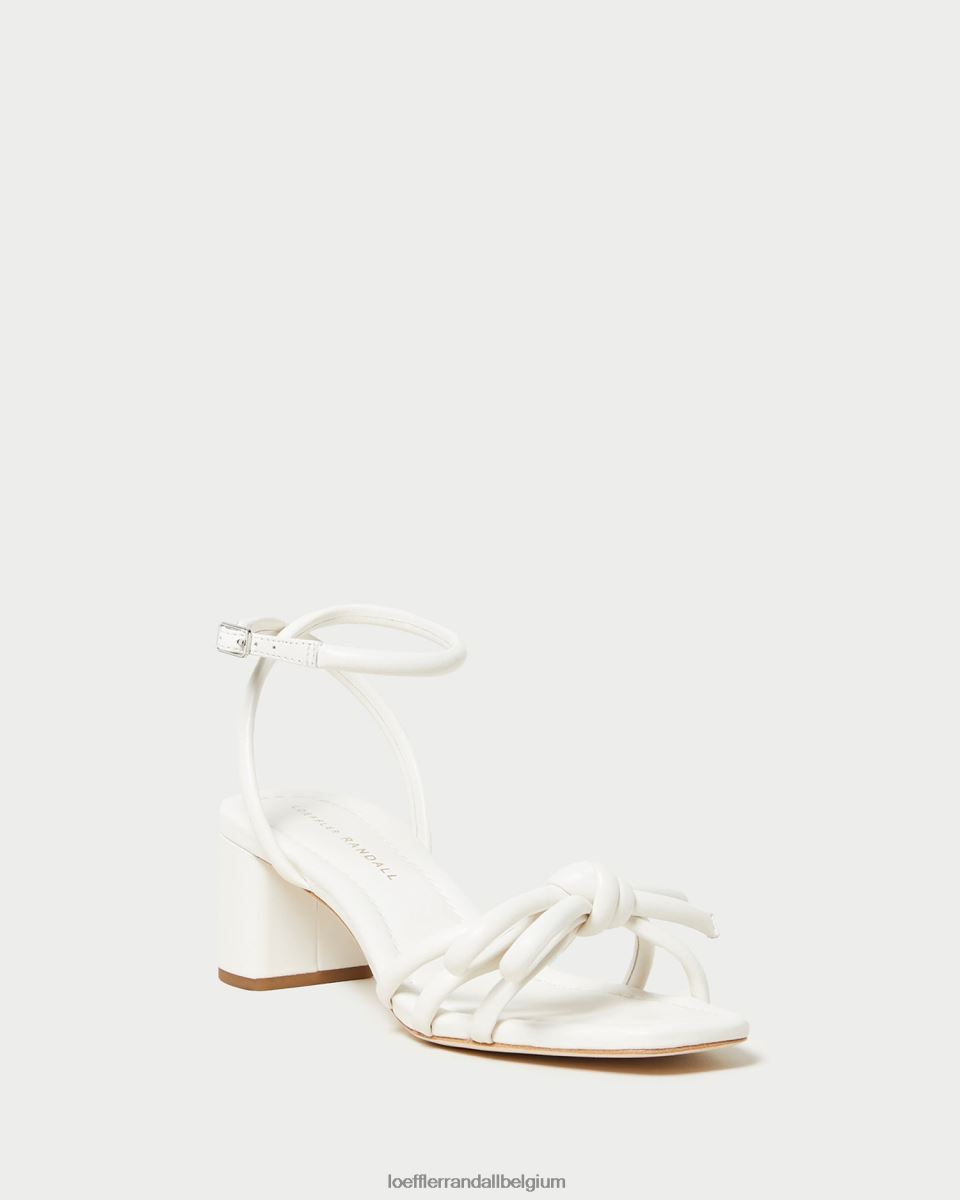 chaussures Loeffler Randall sandale mikel à nœud et talon blanc femmes 04V42L24