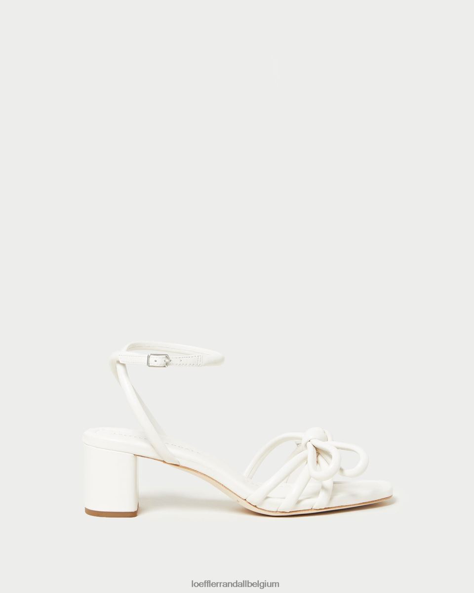 chaussures Loeffler Randall sandale mikel à nœud et talon blanc femmes 04V42L24