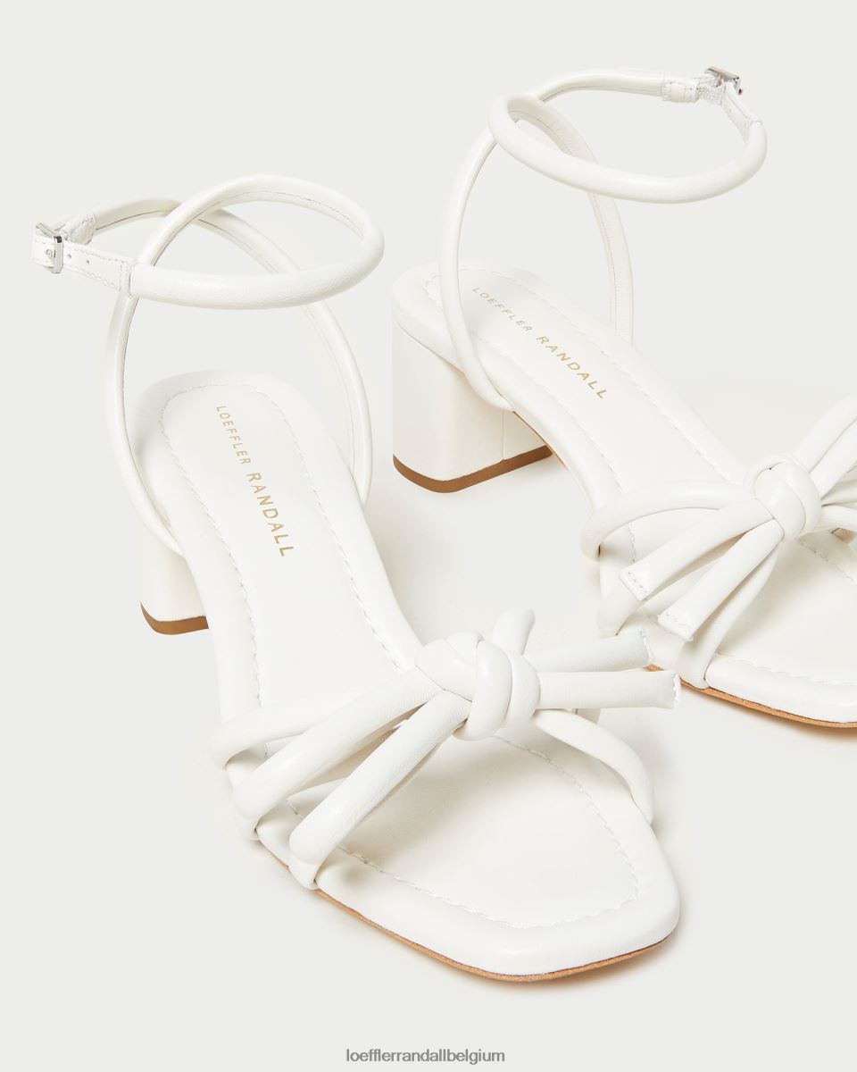 chaussures Loeffler Randall sandale mikel à nœud et talon blanc femmes 04V42L24