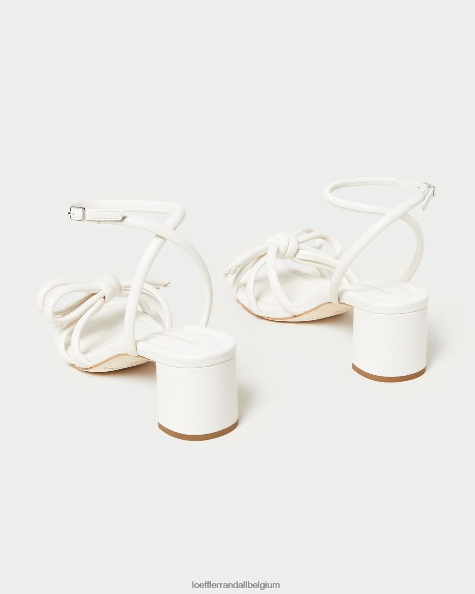 chaussures Loeffler Randall sandale mikel à nœud et talon blanc femmes 04V42L24