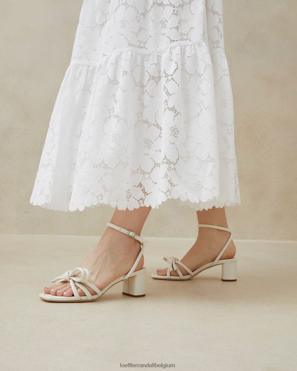 chaussures Loeffler Randall sandale mikel à nœud et talon blanc femmes 04V42L24