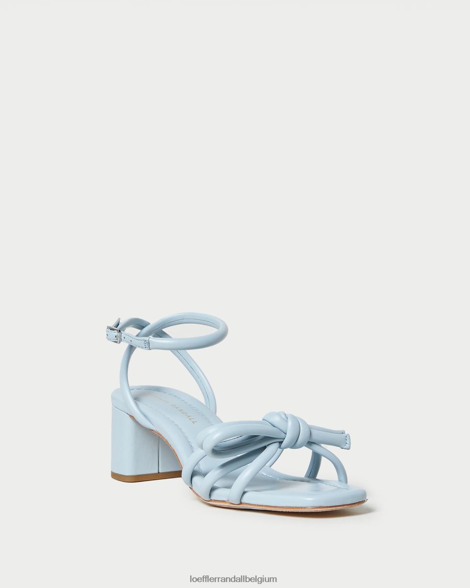 chaussures Loeffler Randall sandale mikel à nœud et talon bleu femmes 04V42L40