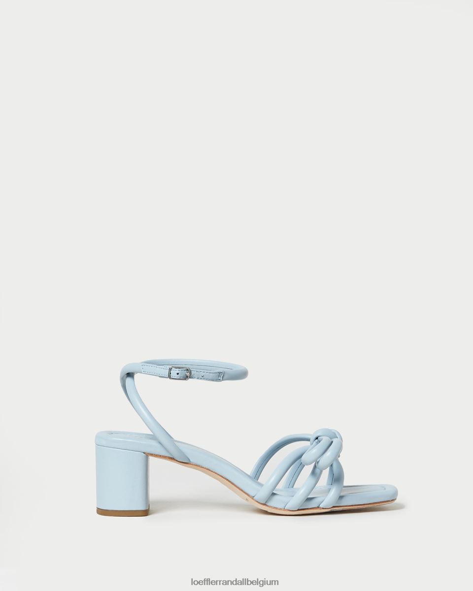 chaussures Loeffler Randall sandale mikel à nœud et talon bleu femmes 04V42L40