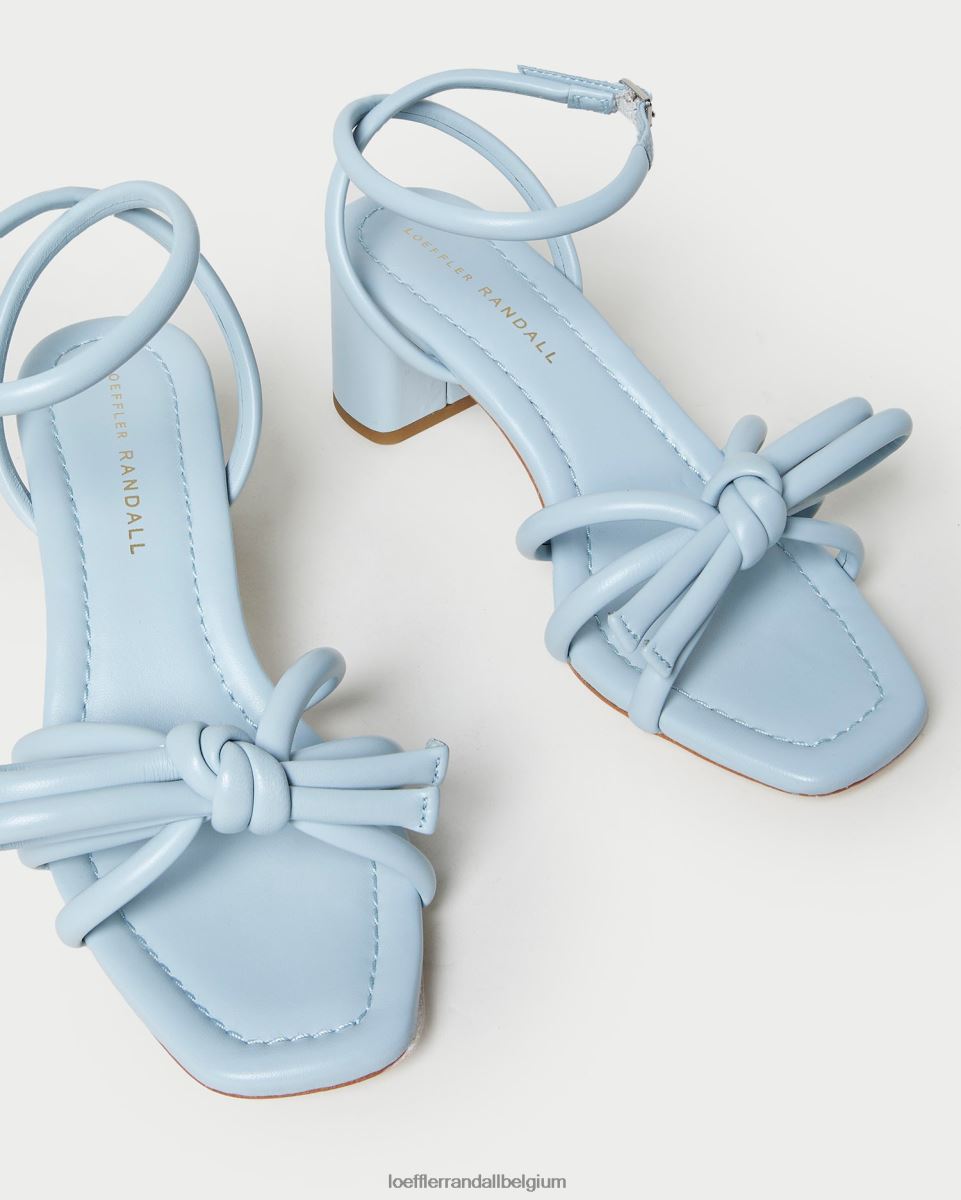 chaussures Loeffler Randall sandale mikel à nœud et talon bleu femmes 04V42L40