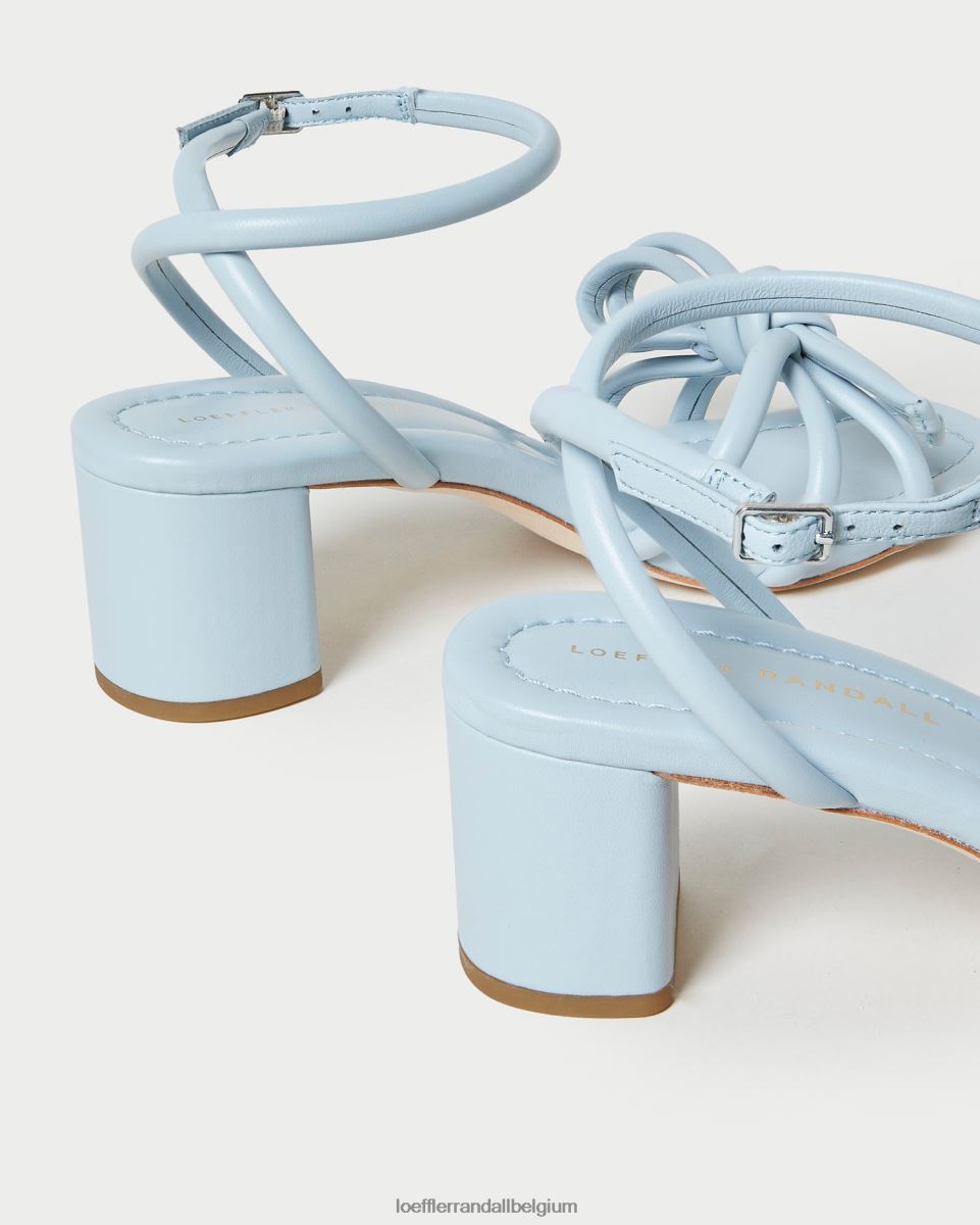 chaussures Loeffler Randall sandale mikel à nœud et talon bleu femmes 04V42L40