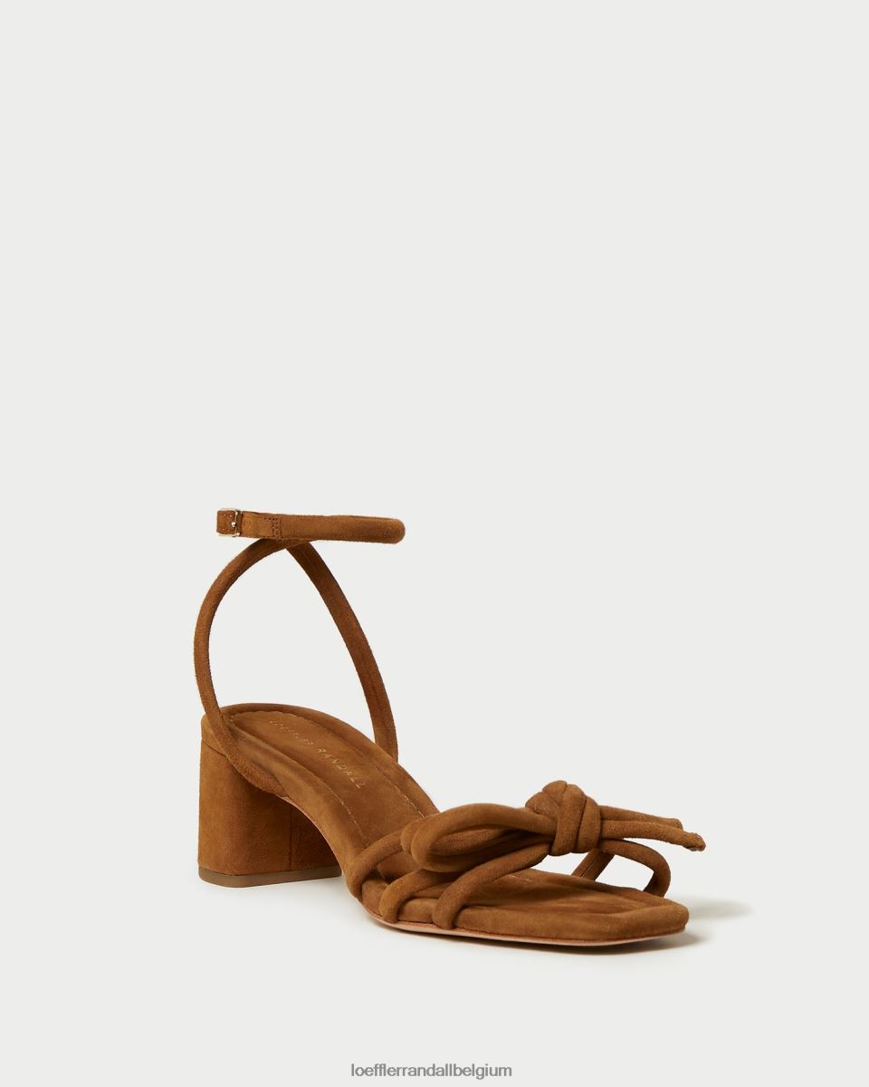 chaussures Loeffler Randall sandale mikel à nœud et talon cacao femmes 04V42L62