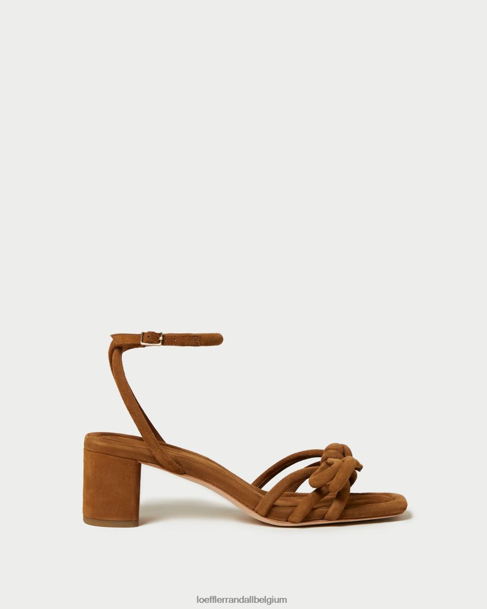 chaussures Loeffler Randall sandale mikel à nœud et talon cacao femmes 04V42L62
