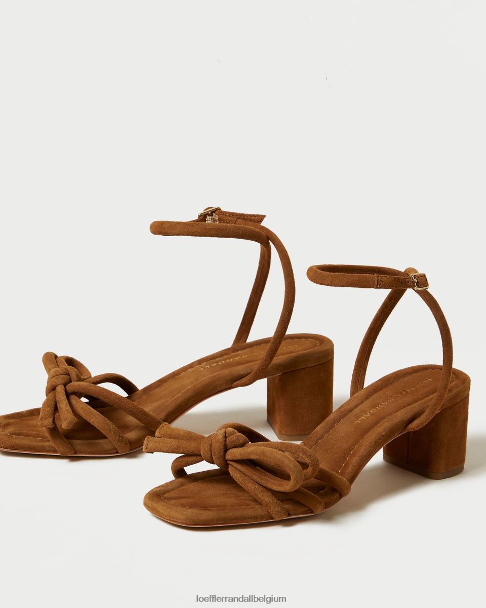 chaussures Loeffler Randall sandale mikel à nœud et talon cacao femmes 04V42L62