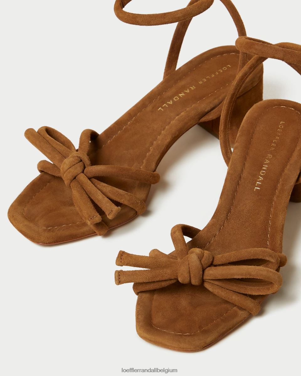 chaussures Loeffler Randall sandale mikel à nœud et talon cacao femmes 04V42L62