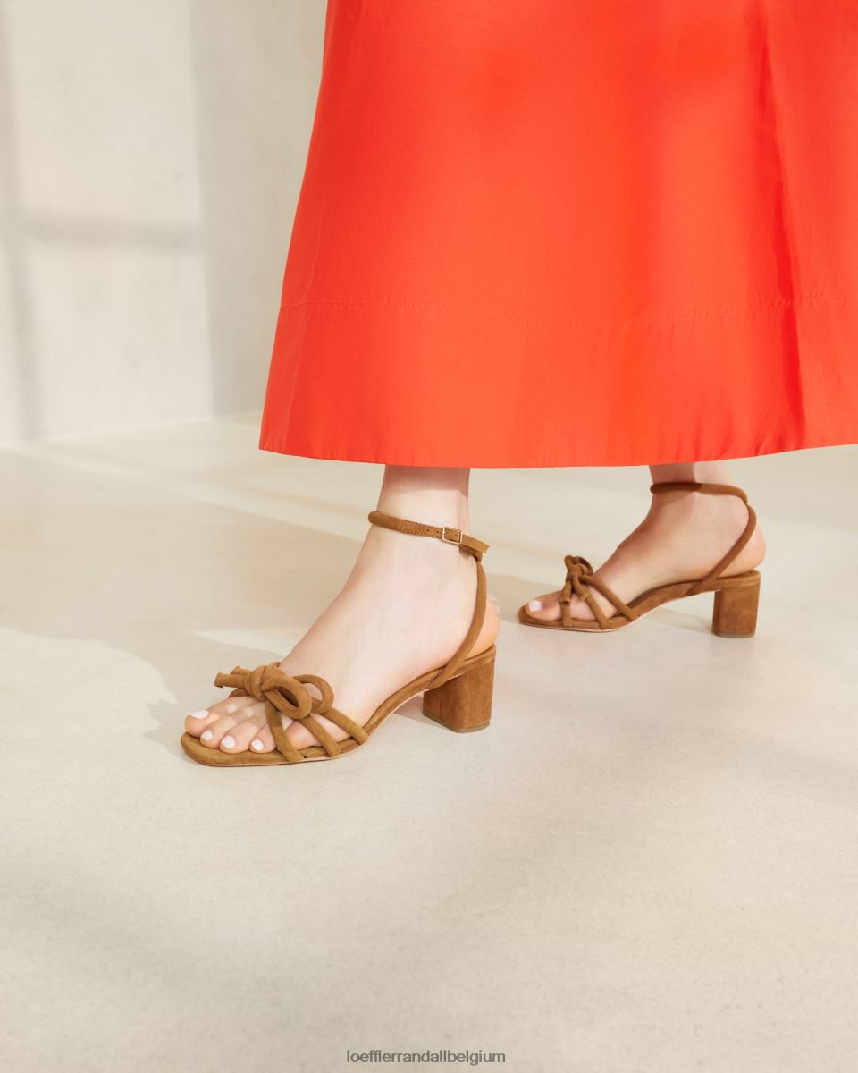 chaussures Loeffler Randall sandale mikel à nœud et talon cacao femmes 04V42L62
